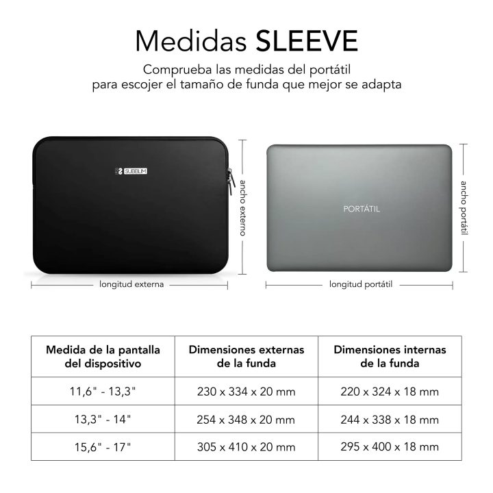 Funda Subblim business laptop sleeve neoprene v2 para portátil 15,6…