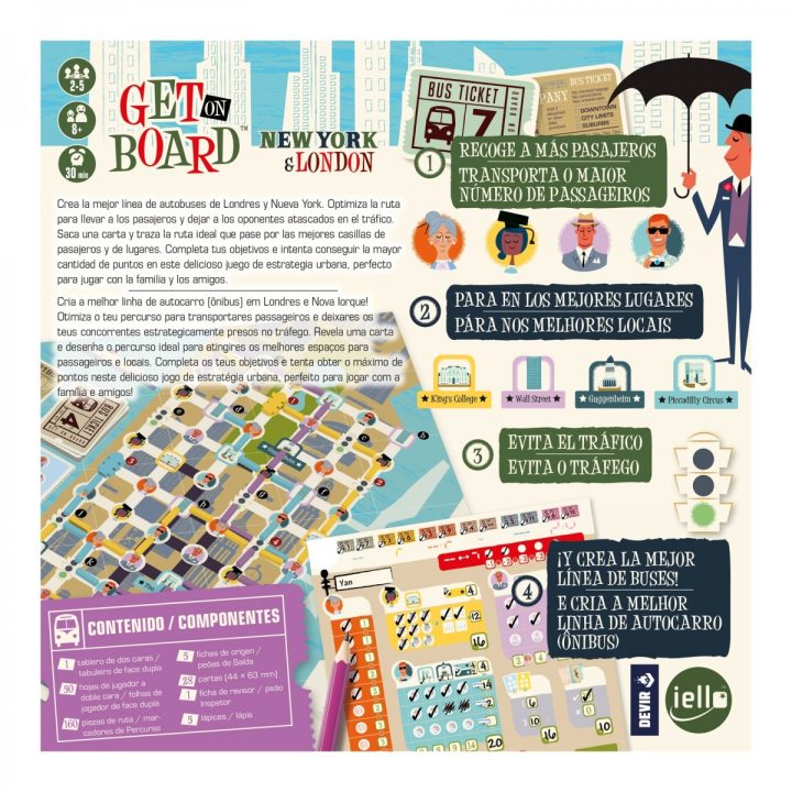 Jogo de tabuleiro Devir Get On Board New York & London (BGGOBPS)