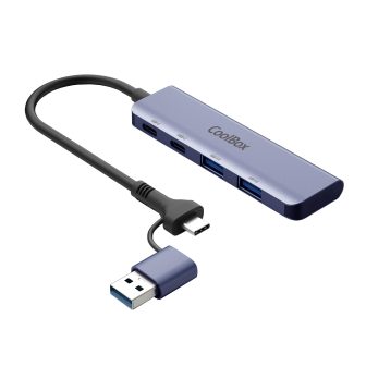 Hub CoolBox HUB4 LITE USB-C/A 4 PORTAS 2USB-C E 2USB-A 3.2 GEN1…