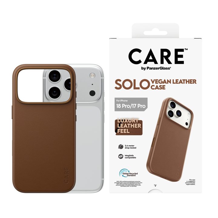 PanzerGlass CARE™ by ® Solo Vegan Leather Case Brown w. MagSafe…