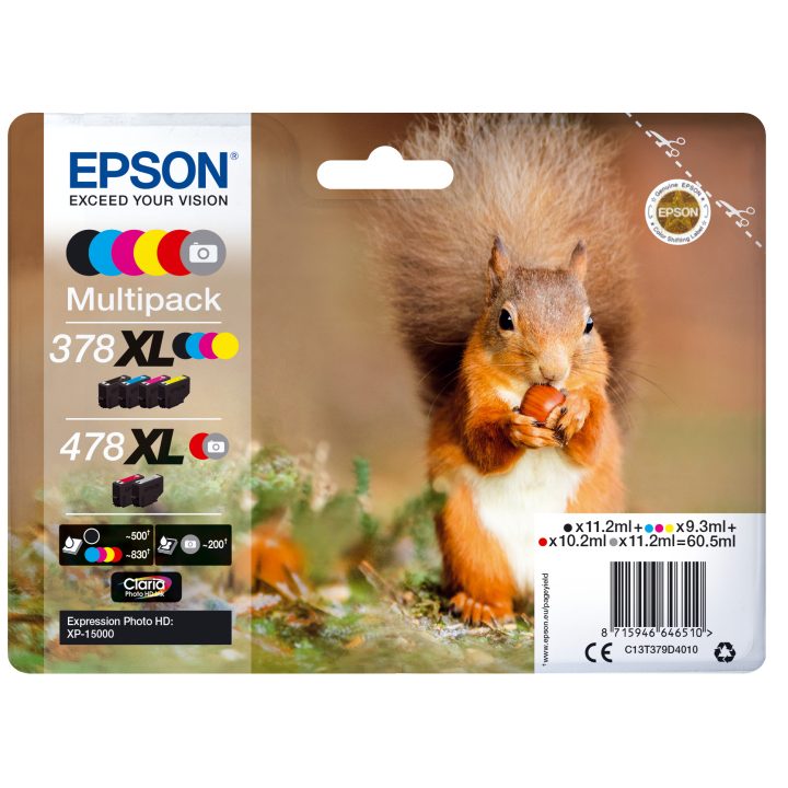 Epson Squirrel Tinta multipack 6 cores 378 XL/478XL Claria Photo HD…