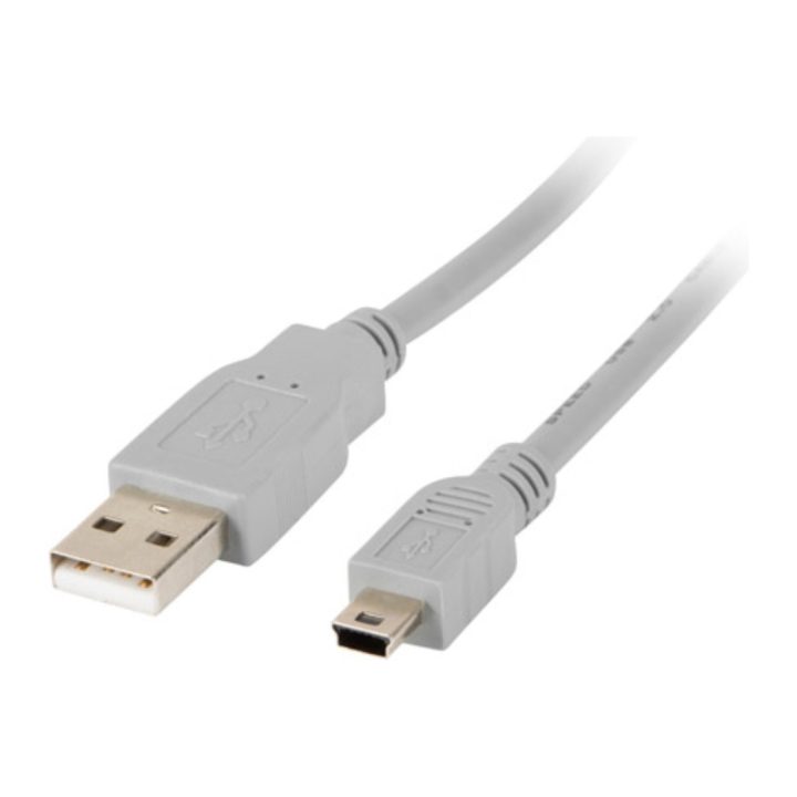 Cabo USB Lanberg 2.0 macho-mini USB macho 1.8m cinzento…