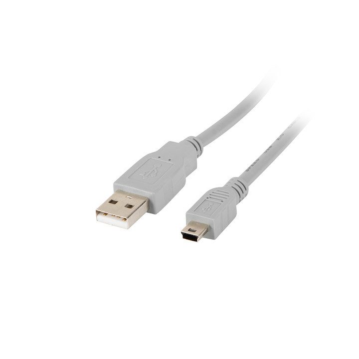 Cabo USB Lanberg 2.0 macho-mini USB macho 1.8m cinzento…