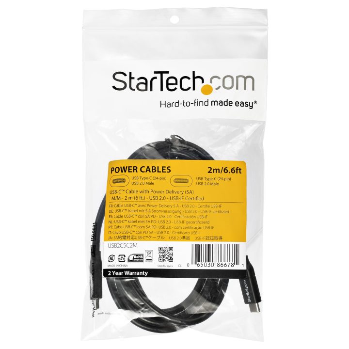 StarTech.com 50cm USB-C to USB-C Cable with 5A Power Delivery…
