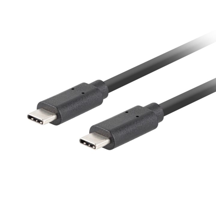 Cable USB-C Lanberg 0.5m-macho-macho-negro (CA-CMCM-32CU-0005-BK)