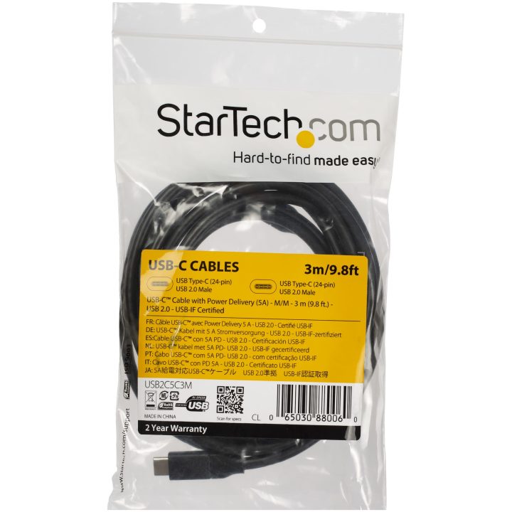 StarTech.com 50cm USB-C to USB-C Cable with 5A Power Delivery…