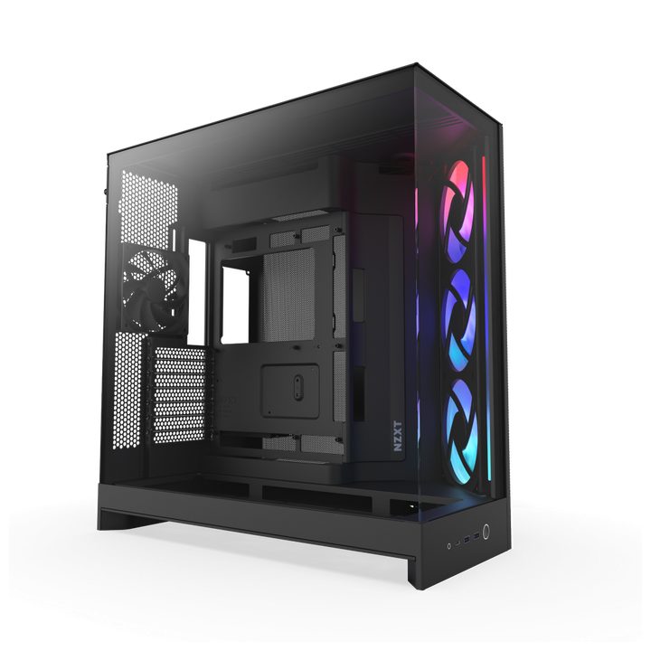 Caja NZXT h9 flow RGB (2025) dual-chamber mid-tower case w/ RGB fans…