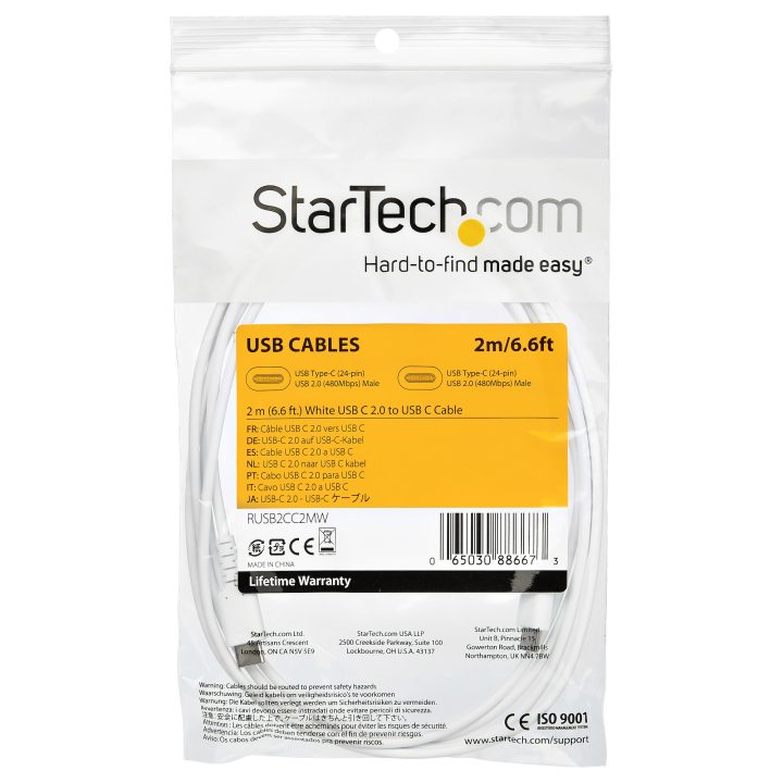 StarTech.com 2m USB-C Charging Cable - Fast Charging and Sync USB 2.0…