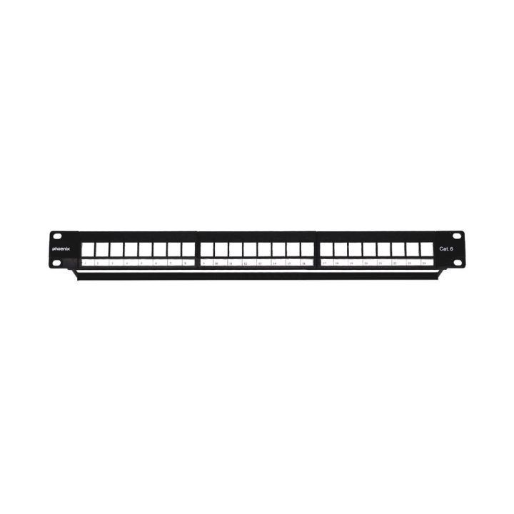 Phoenix Technologies Phoenix empty patch panel for 24-port rack…