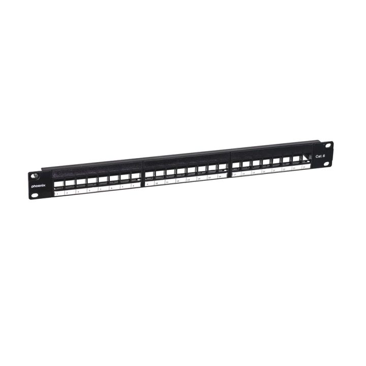 Phoenix Technologies Phoenix empty patch panel for 24-port rack…