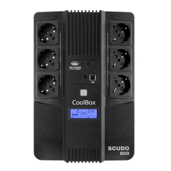 CoolBox SAI SCUDO3 800VA 480W 3+3 SCHUKOS + SOFTWARE