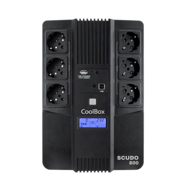 CoolBox UPS SCUDO3 800VA 480W 3+3 SCHUKO + SOFTWARE