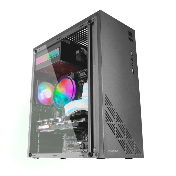 Mars Gaming MC100 - ATX Gaming Case, 90mm FRGB Fan, CONVECT-COOL…