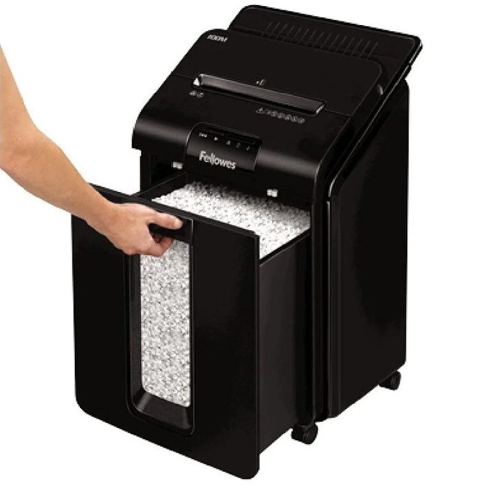 Fellowes AutoMax 100M Paper Shredder Cross-Cut 22 cm Black