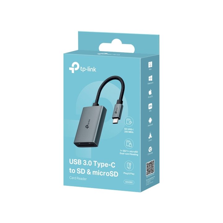 TP-Link UA430C USB 3.2 Gen 1 (3.1 Gen 1) Type-C Card Reader Gray