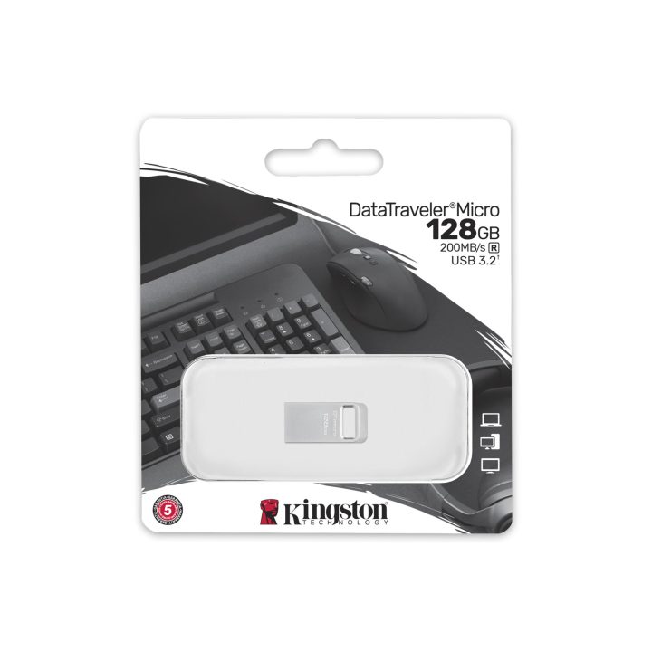Kingston Technology DataTraveler 64GB Micro 200MB/s Metal USB 3.2 Gen…