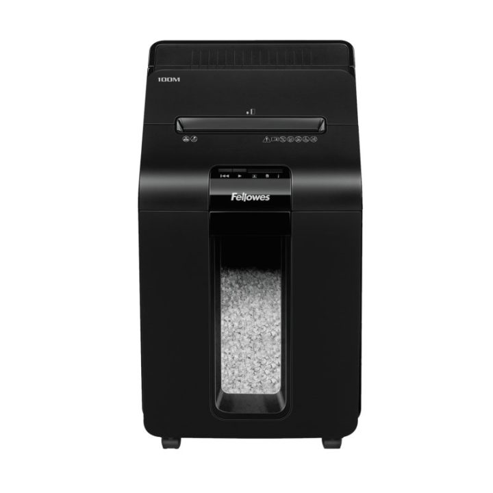 Fellowes AutoMax 100M Paper Shredder Cross-Cut 22 cm Black