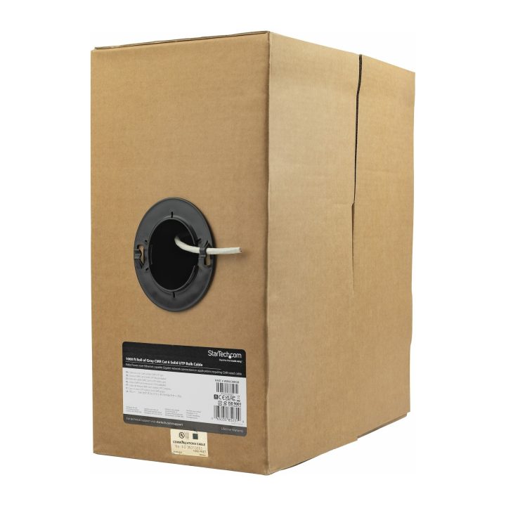 StarTech.com Bulk Cat6 Ethernet Network Cable Reel - 304.8m - Solid -…