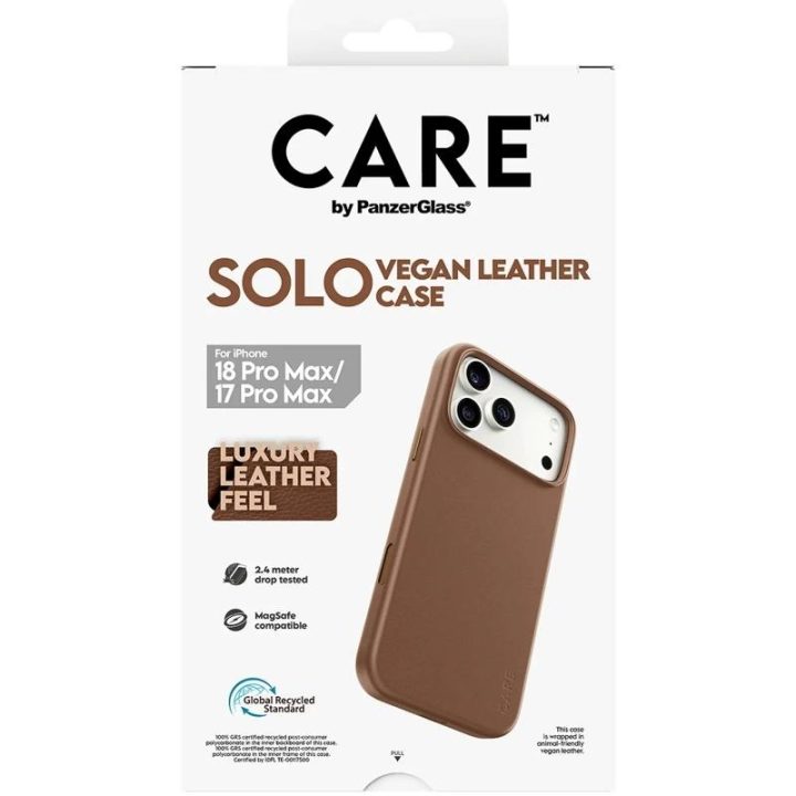 PanzerGlass CARE™ by ® Solo Vegan Leather Case Brown w. MagSafe…