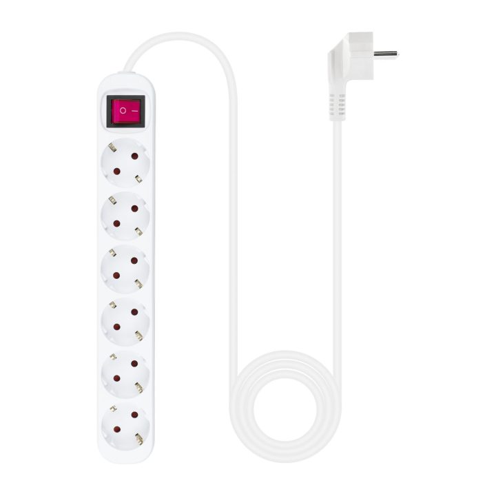 Nanocable Regleta de enchufes de 6 tomas con interruptor, 1.4 metros…