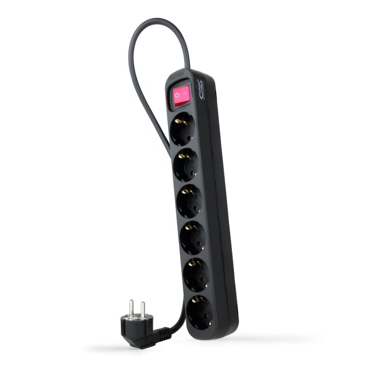Nanocable Regleta de enchufes de 6 tomas con interruptor, 1.4 metros…