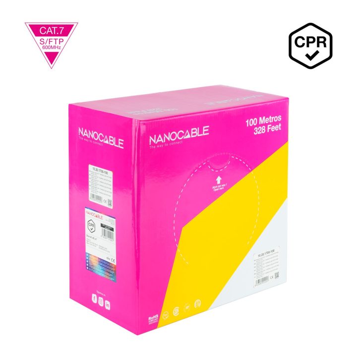 Nanocable Cabo de Rede CAT.7 LSZH SFTP PIMF AWG23, Laranja, 100 m