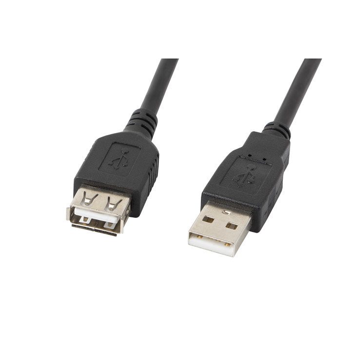 Cabo de extensão Lanberg USB 2.0 macho fêmea 0.7m preto…