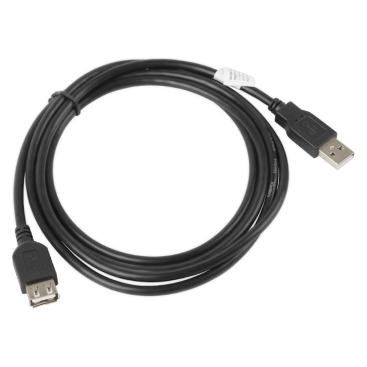Cabo de extensão Lanberg USB 2.0 macho fêmea 0.7m preto…