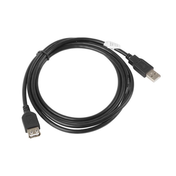 Cabo de extensão Lanberg USB 2.0 macho fêmea 0.7m preto…