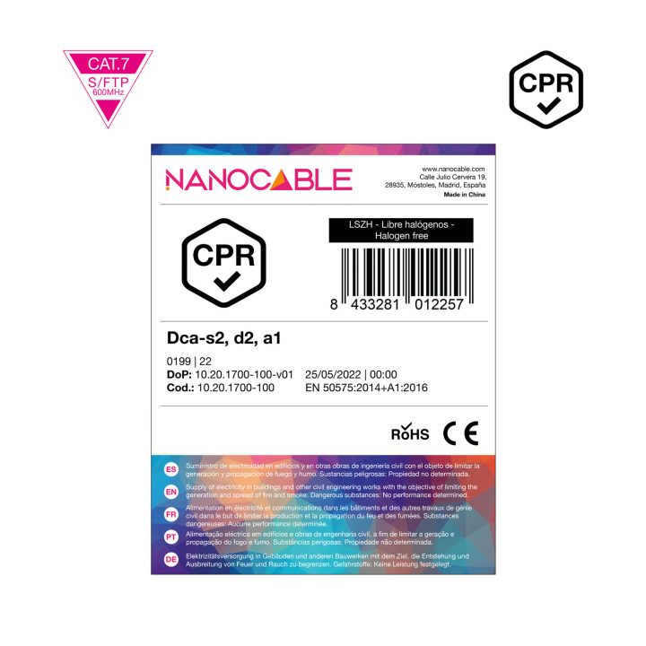 Nanocable CAT.7 LSZH SFTP PIMF AWG23 Network Cable, Orange, 100 m