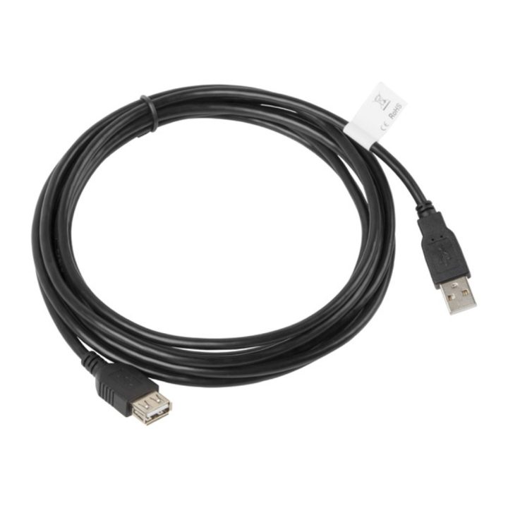 Lanberg USB 2.0 Male to Female Extension Cable 0.7m Black…