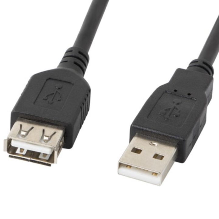 Cable alargador Lanberg USB 2.0 macho hembra 0.7m negro…
