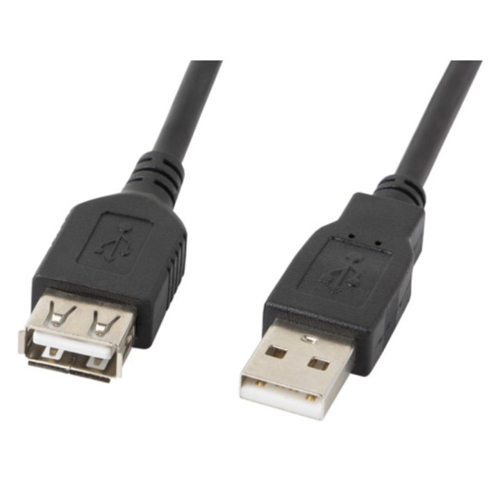 Cabo de extensão Lanberg USB 2.0 macho fêmea 0.7m preto…