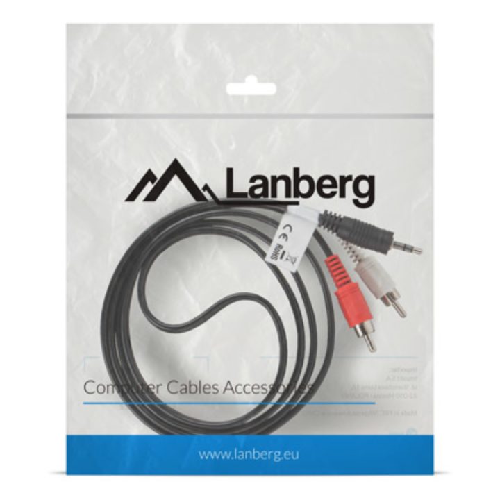 Cable estereo Lanberg mini jack 3.5mm-2x RCA macho 1.5m…