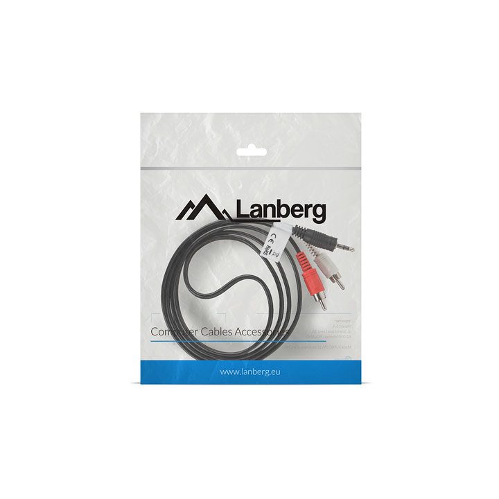 Cable estereo Lanberg mini jack 3.5mm-2x RCA macho 1.5m…