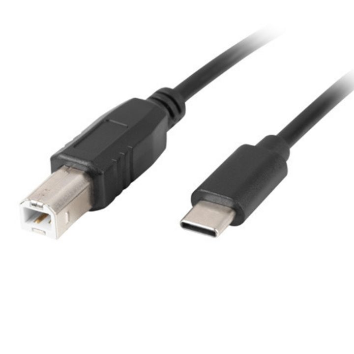 Cable USB-C a USB 2.0 tipo b Lanberg 1.8m-macho-macho-negro…