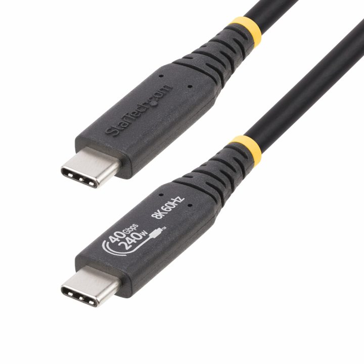 StarTech.com Cabo USB4 de 50cm - Cabo USB-C Certificado USB-IF 40Gbps…