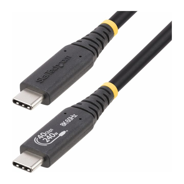 StarTech.com Cabo USB4 de 50cm - Cabo USB-C Certificado USB-IF 40Gbps…