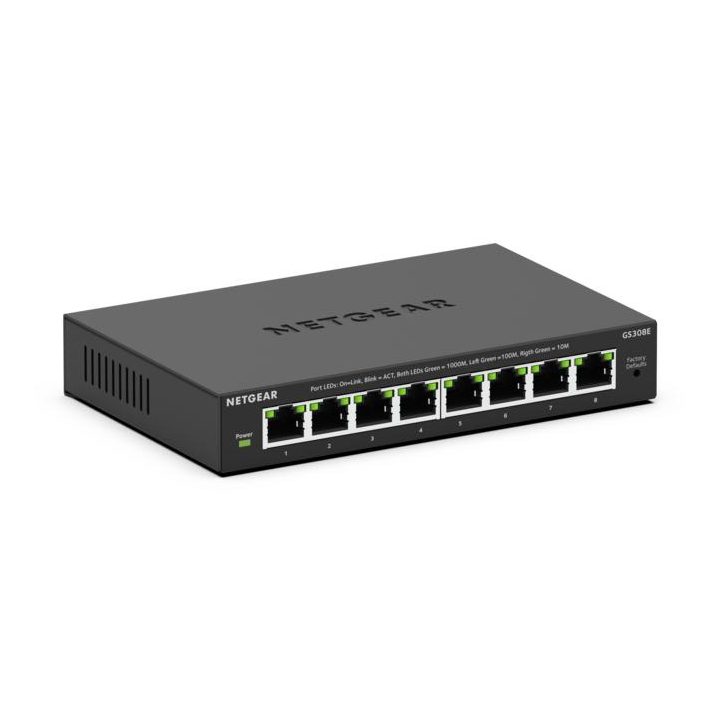 NETGEAR GS308E Gerido L2/L3 Gigabit Ethernet (10/100/1000) Preto
