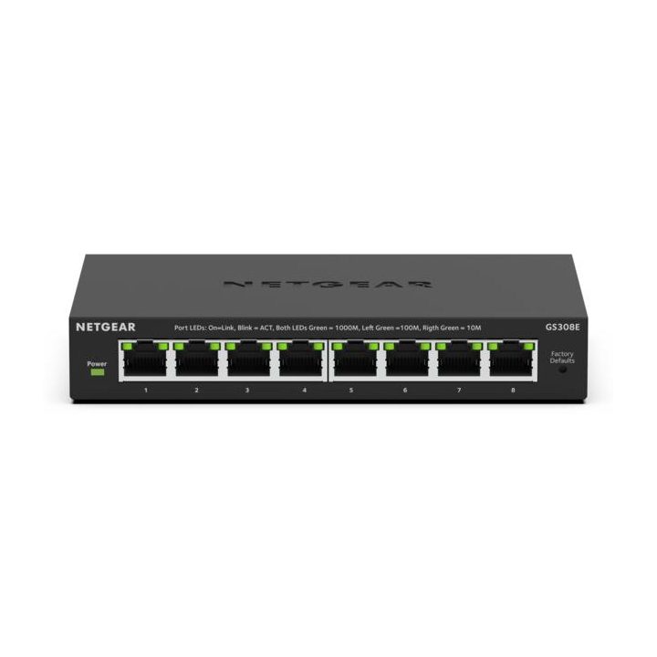 NETGEAR GS308E Managed L2/L3 Gigabit Ethernet (10/100/1000) Black