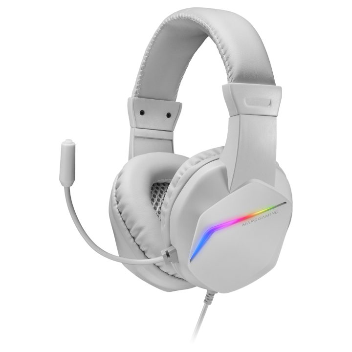 Mars Gaming MH122 Blanco, Cascos Gaming FRGB Over Ear con Micrófono…