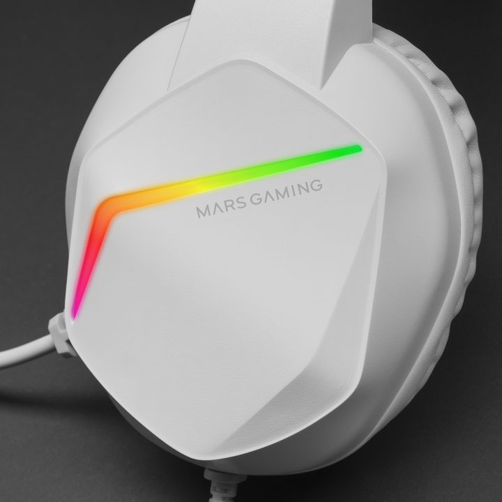 Mars Gaming MH122 White, FRGB Over-Ear Gaming Headset with…