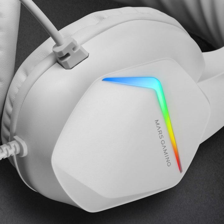 Mars Gaming MH122 White, FRGB Over-Ear Gaming Headset with…