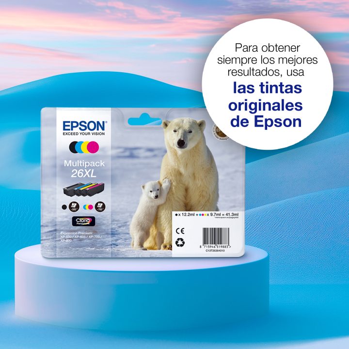 Epson Polar bear Cyan Ink 26XL Claria Premium Polar Bear