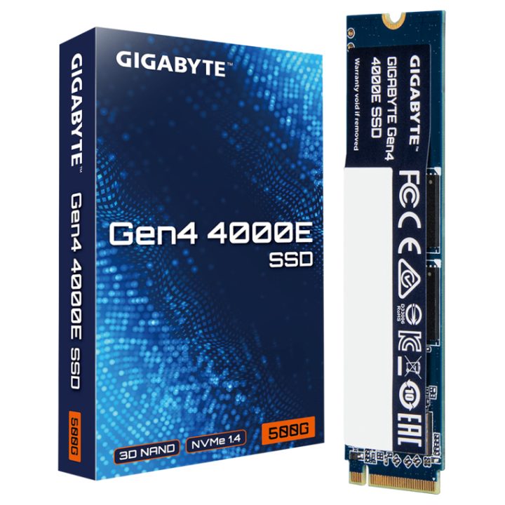 GIGABYTE Gen4 4000E 500 GB M.2 PCI Express 4.0 NVMe 3D NAND