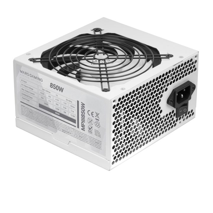 Mars Gaming MPIII850, Fuente Alimentación PC ATX 850W, 5 Años de…