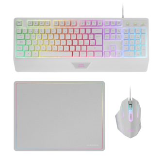 Mars Gaming MCP124, Combo Gaming 3en1, Teclado Ergonómico H-Mech LED…