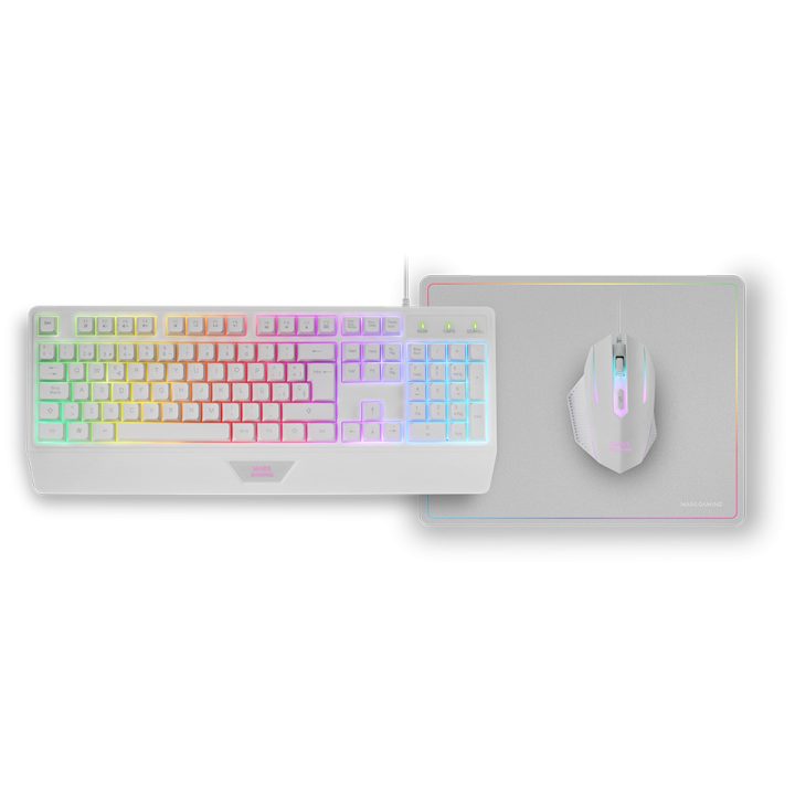 Mars Gaming MCP124, Combo Gaming 3en1, Teclado Ergonómico H-Mech LED…