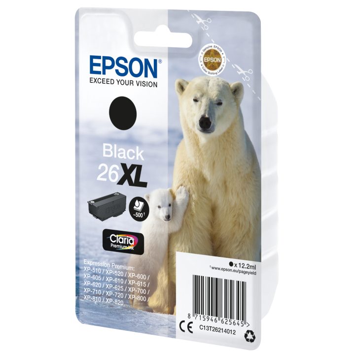 Epson Tinta negra 26XL Claria Premium Oso polar