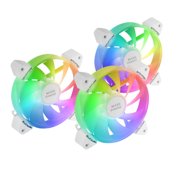Mars Gaming MF-3A, Kit 3x Ventiladores FDB Ultrasilenciosos 120mm…